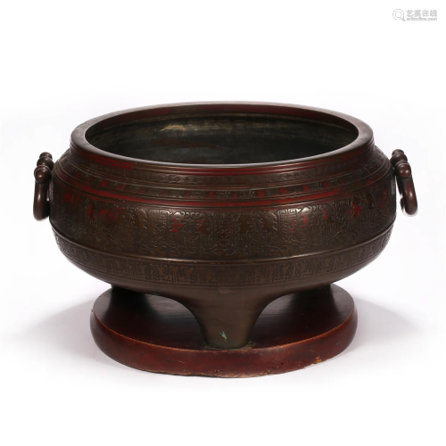 Qing Dynasty, Copper Binaural Furnace