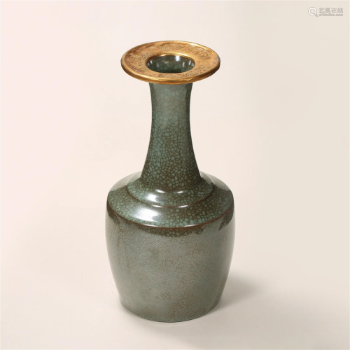 Song Dynasty, Official Kiln Wrapped Mouth Bottle