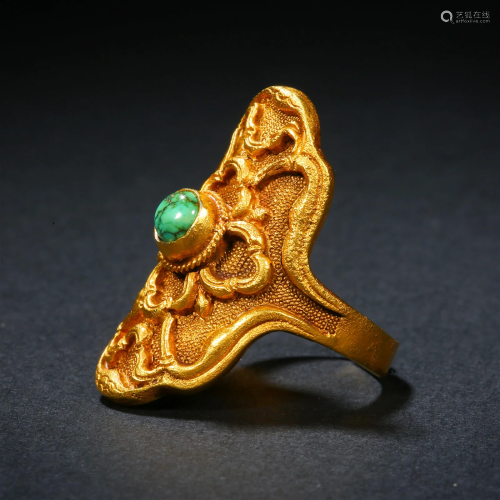 Qing Dynasty, Gilt Ring