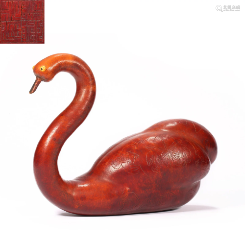 Qing Dynasty,Spore Ware Swan Ornament