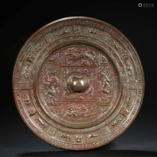 Han Dynasty, Copper Beast Pattern Mirror