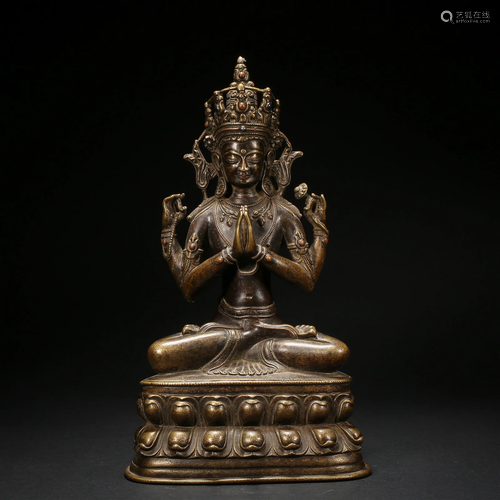 Qing Dynasty,Copper Buddha Statue