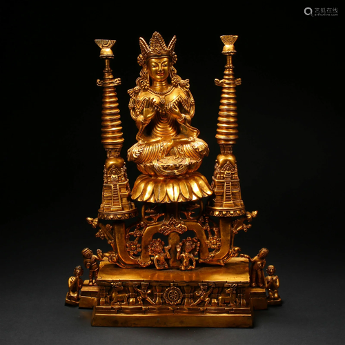 Qing Dynasty, Gilt Buddha Statue