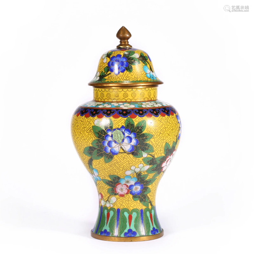 Qing Dynasty, Cloisonne Flower Jar