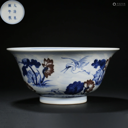 Qing Dynasty, Blue and White Flower Bowl