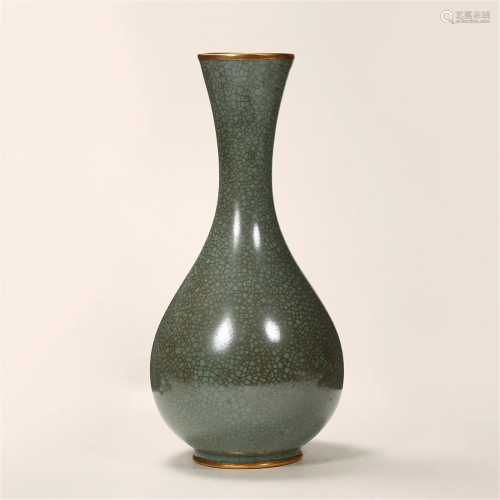 Song Dynasty, Official Kiln Wrapped Mouth Bottle