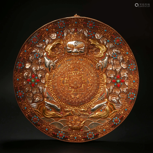 Qing Dynasty,Bronze Gilt Eight-Treasure Niche For Buddha