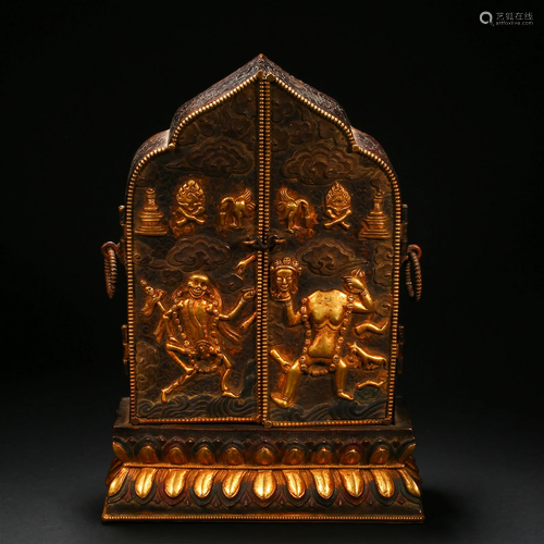 Qing Dynasty, Gilt Niche For Buddha