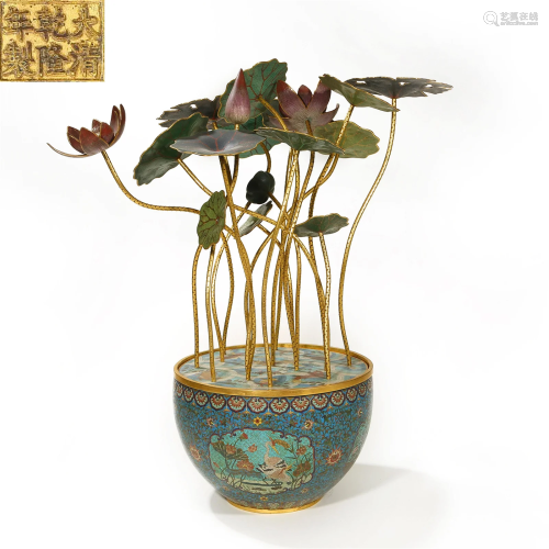 Qing Dynasty,Clois onne Lotus Ornament