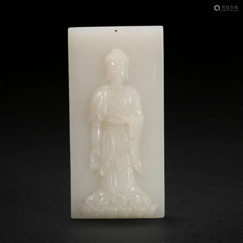 Qing Dynasty,Hetian Jade Buddha Brand