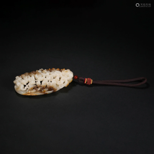 Han Dynasty, Hetian Jade Beast Pattern Hand Piece