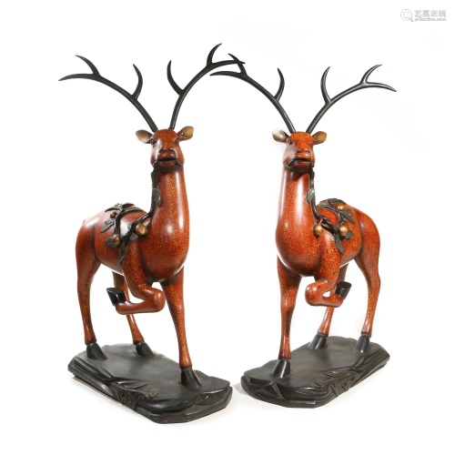 Qing Dynasty,Lacquerware Elk Ornaments