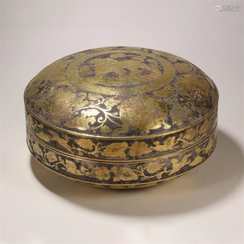 Song Dynasty, Silver Gilt Flower Beast Pattern Box