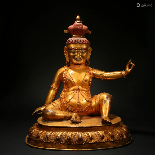 Qing Dynasty, Gilt Buddha Statue