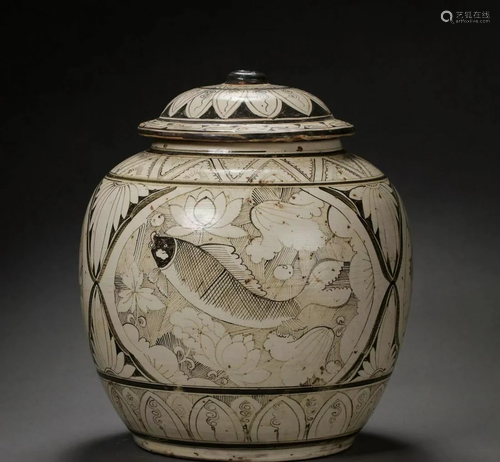 Northern Song Dynasty Period,Cizhou Kiln White Ground Black ...