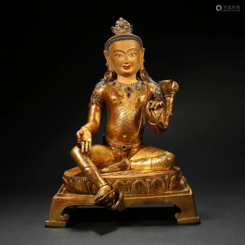 Qing Dynasty, Gilt Bodhisattva Statue