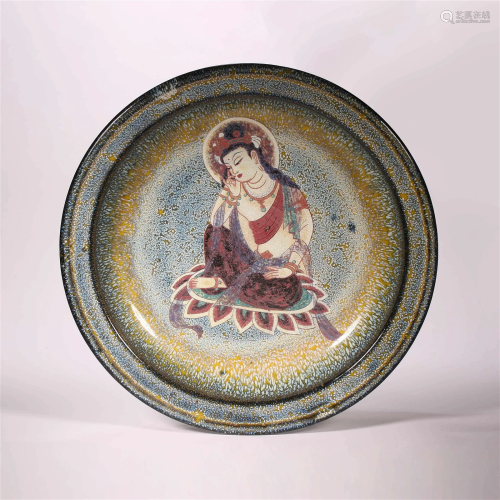 Song Dynasty, Jun Kiln Avalokitesvara Plate