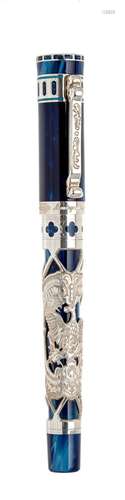 MONTEGRAPPA FOUNTAIN PEN.Resin and sterling silver body.Ster...