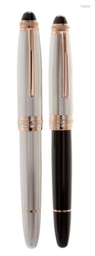 MONTBLANC MEISTERSTÜK FOUNTAIN PENS.Sterling silver body wit...