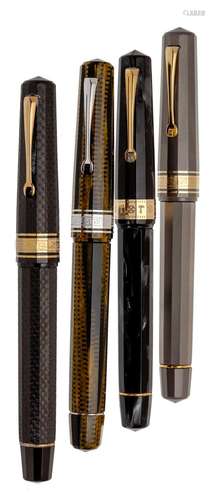 OMAS PARAGON FOUNTAIN PENS.Bodies in resin, metal and differ...