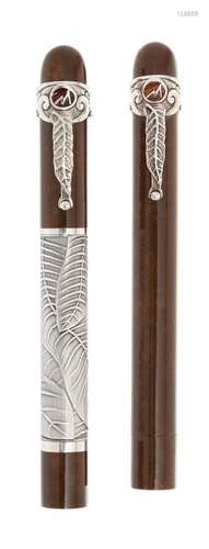 MONTEGRAPPA “CIGAR” FOUNTAIN PENS, LIMITED EDITION.Resin and...