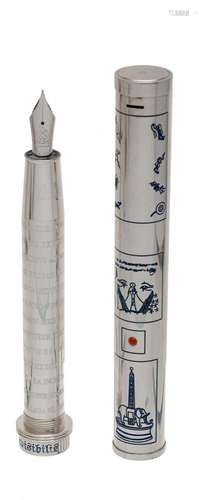 OMAS "INVISILIS" FOUNTAIN PEN, 2006.Silver body.F ...