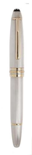 MONTBLANC MEISTERSTÜK FOUNTAIN PEN.Sterling silver body.Two-...