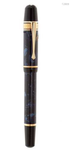 MONTBLANC “EDGAR ALLAN POE” FOUNTAIN PEN.Body in blue and bl...