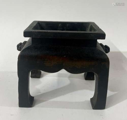 A Chinese Four-footed Suzhou Bronze Censer