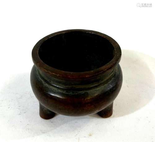 A Small Tri-footed Chinese Bronze Censer