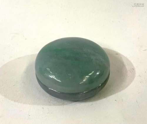 A Chinese Jade Circular Lidded Pill Box