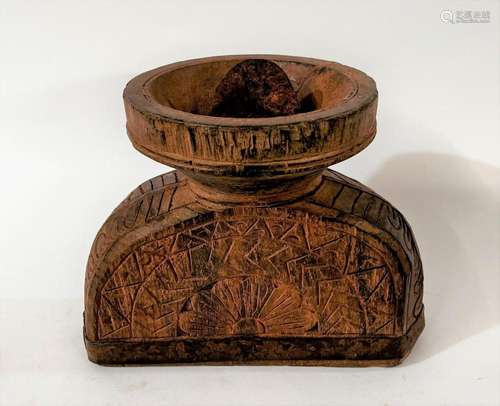 An Antique Timber Agricultural Seed Dispenser, Bijni, India,...