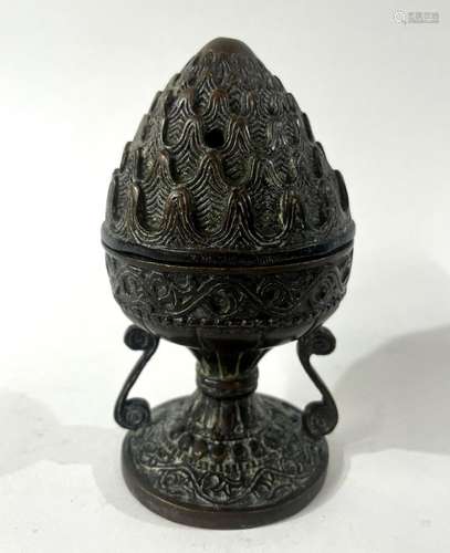 A Tibetan Bronze Temple Censer, 19th Century