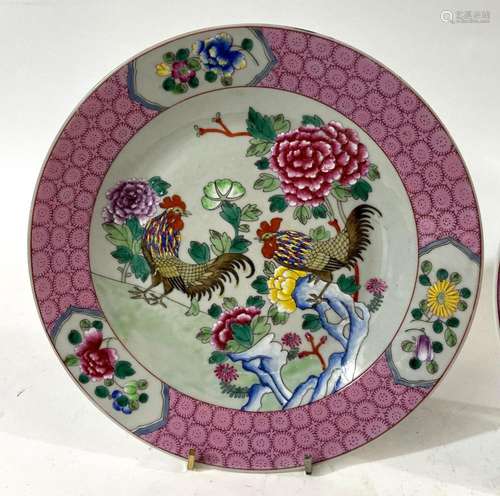 A Antique Chinese Yongzheng Qianlong Porcelain Plates Depict...