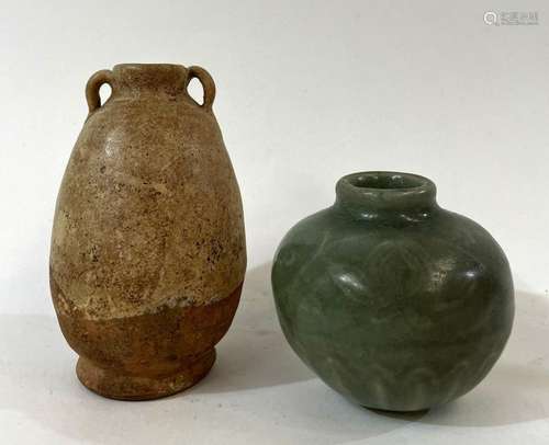 Two Chinese Ceramic Vessels including a Water Dropper with C...