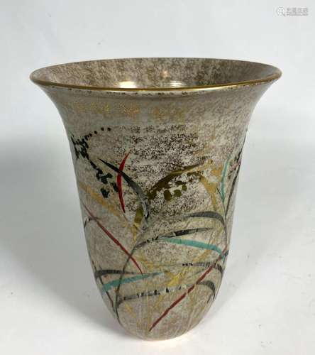 A Japanese Kiyomizu Ware Studio Pottery Vase with Gilt &...