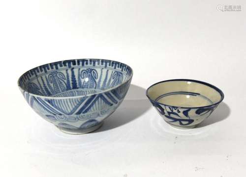 Two Chinese Blue & White Bowls