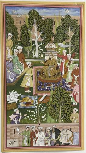 Mughal School, Presenting Gifts to the Mahrajah, in the Gard...