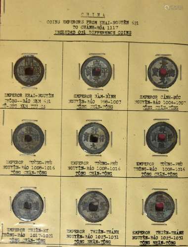 An Album of Twenty One Chinese Vintage Coins