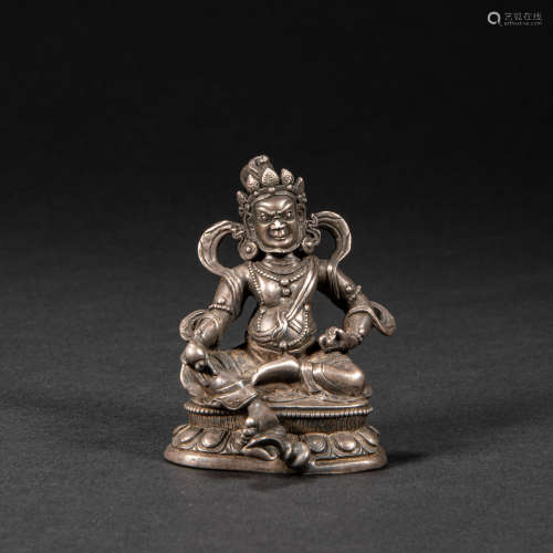 CHINESE SILVER BUDDHA STATUE, QING DYNASTY