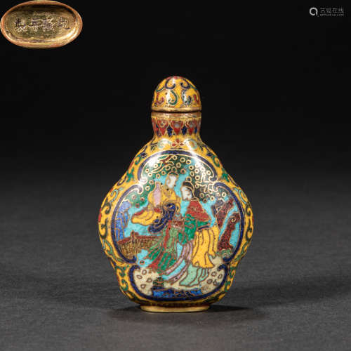 CHINESE CLOISONNÉ SNUFF BOTTLE, QING DYNASTY