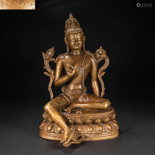 CHINESE ALLOY BRONZE BUDDHA STATUE, QING DYNASTY