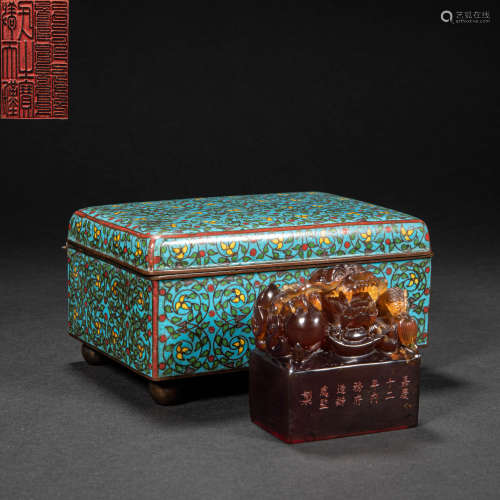 CHINESE AMBER SEAL, QING DYNASTY