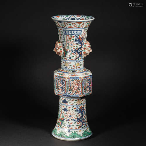 CHINESE MULTICOLORED VASE, MING DYNASTY