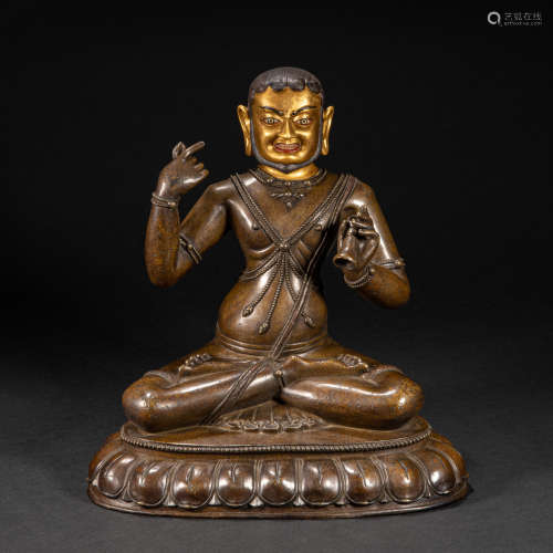 CHINESE ALLOY BRONZE BUDDHA STATUE, QING DYNASTY