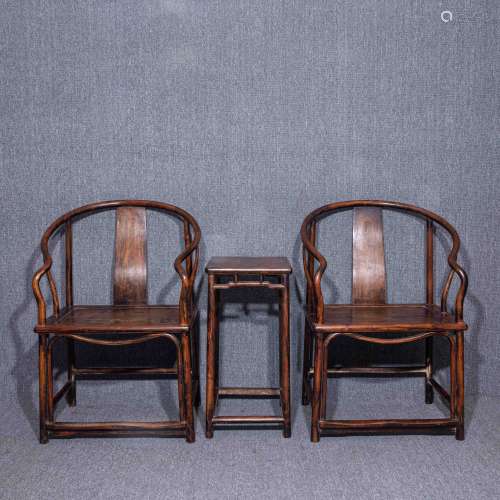 A SET OF CHINESE ROSEWOOD CHAIRS, QING DYNASTY