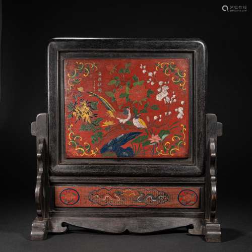 CHINESE LACQUERWARE INTERSTITIAL SCREEN, QING DYNASTY