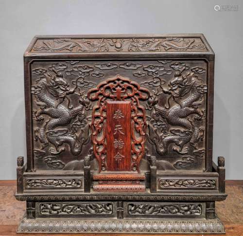 CHINESE ROSEWOOD SACRED BOX, QING DYNASTY