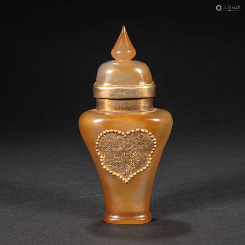 CHINESE AGATE BOTTLE, LIAO DYNASTY