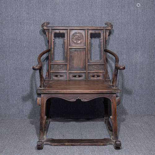 CHINESE ROSEWOOD CAR CHAIR, QING DYNASTY